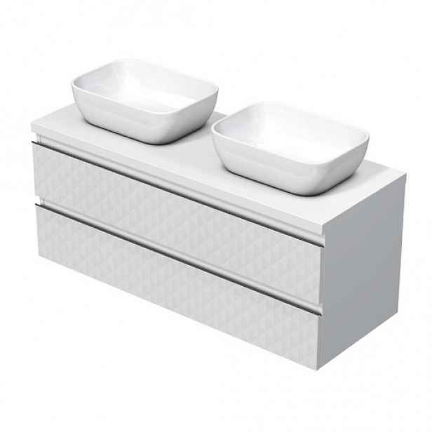 Koupelnová skříňka s krycí deskou SAT Cube Way 120x47,5x46 cm bílá mat CUBE3D461202ZBKD