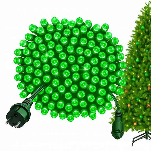 Vánoční Osvětlení Na Stromeček 1000 Led Venkovní Zelené Flash Efekty