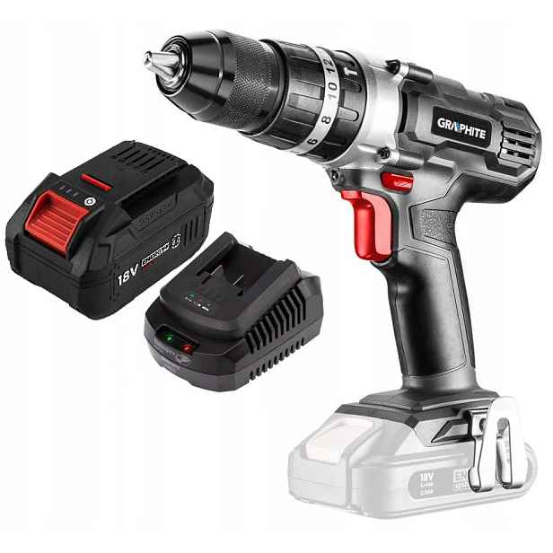 Graphite Aku Vrtačka 58G010 Akumulátor 6AH Udar 18V Energy+ Sada