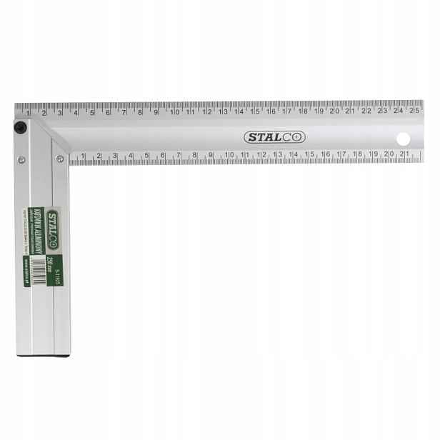 Hliníkový truhlářský úhelník s měřítkem 45 a 90 stupňů 250 mm