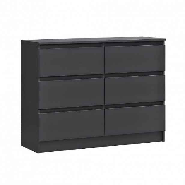 Home Collective KOMODA se 6 zásuvkami, šířka 95 cm, v antracitové barvě