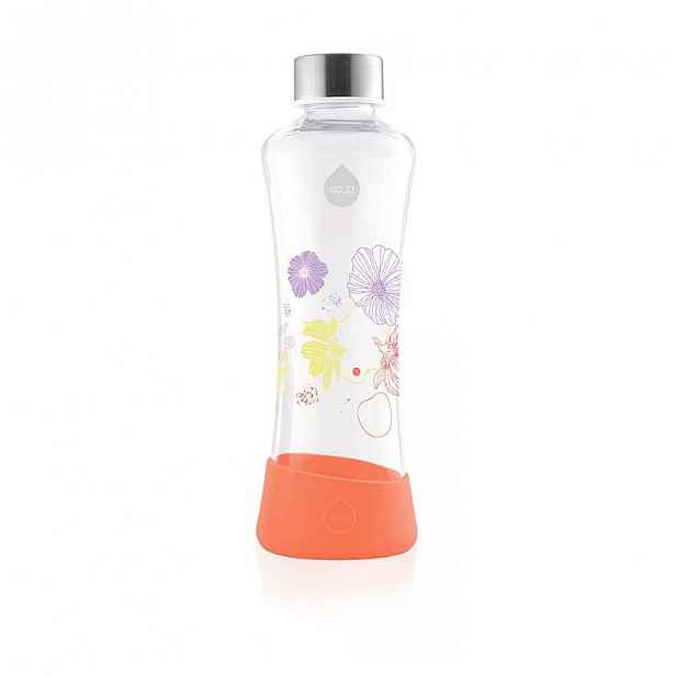 Oranžová skleněná láhev Equa Flowerhead Poppy, 550 ml