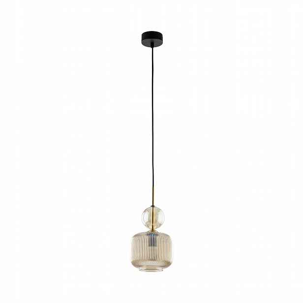 Závěsná lampa Sophia černá stínidlo béžová 1xE14 15 cm Do Kuchyňské Ložnice