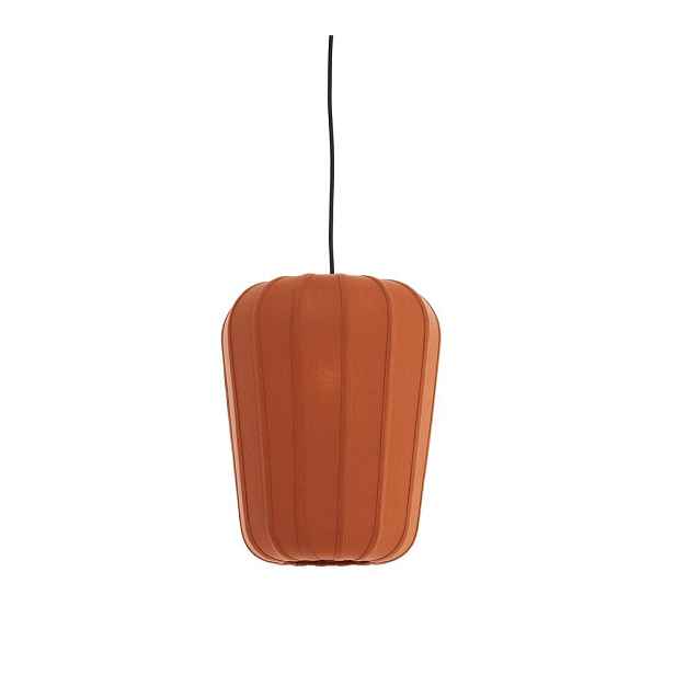 Závěsné svítidlo v terakotové barvě s textilním stínidlem ø 10 cm Bibury – Light & Living