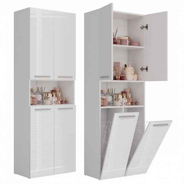 RAUMHIRSCH FURNITURE KOUZELNA SKŘÍŇKA Bílá, lesklá bílá 60/174/30