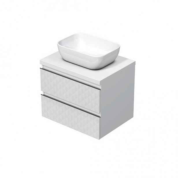 Koupelnová skříňka s krycí deskou SAT Cube Way 60x47,5x46 cm bílá mat CUBE3D46602ZBKD