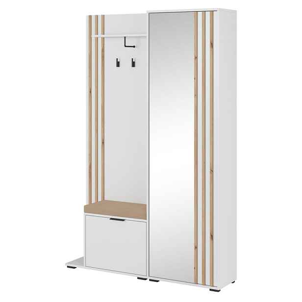 MASSENO MODERNÍ PŘEDSÍŇOVÁ SESTAVA NELIANA, 131/192/40 cm, bílá