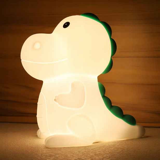 Noční lampa, silikonová, 7 barev, Dinosaurus, Usb, Akumulátor