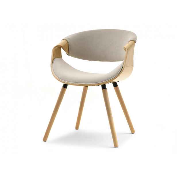 Designová jídelní židle SAROLTA - béžová / dub