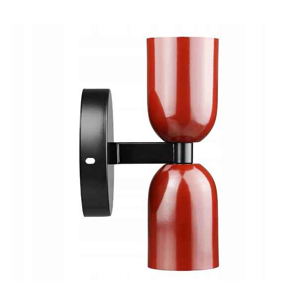 Dvoubodové nástěnné svítidlo E27 retro vintage bauhaus bordový loftový obývací pokoj