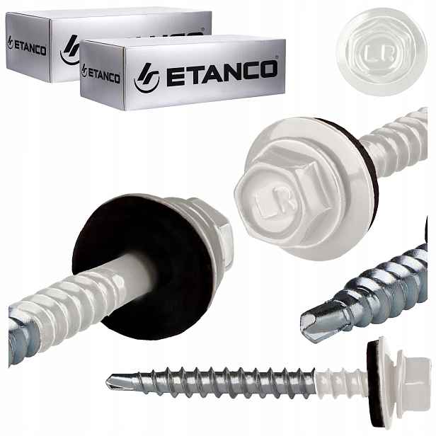 Farmářské vruty 4,8x50 mm Ral 9010 200 ks plechových vrutů Etanco GTF2 Z14