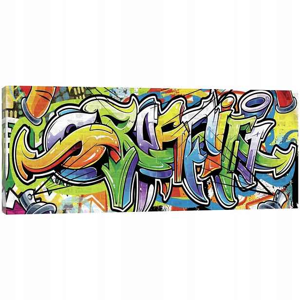Obraz 145x45 Graffiti street-art barevné jasné dynamické městské