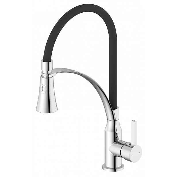 Sapho - Dřezová baterie Hebe, s flexibilním ramenem a sprškou, chrom HT430