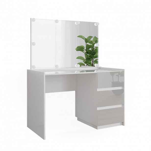 Vicco TOALETNÍ STOLEK Marla Bílá vysoký lesk 120 cm se zrcadlem, pohádkovými světly LED
