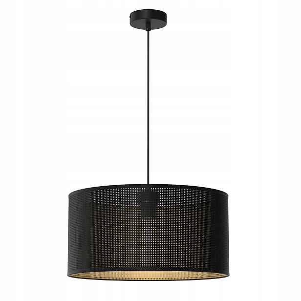 Závěsná lampa černá zlatá kulatá Ø 40 cm síťka do obývacího pokoje Luminex