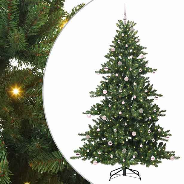 vidaXL Umělý Skládací Vánoční Strom Zelená 240 cm PVC a ocel