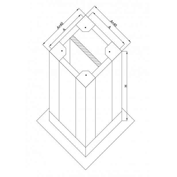 Izolowana podstawa dachowa 300x300, H=600