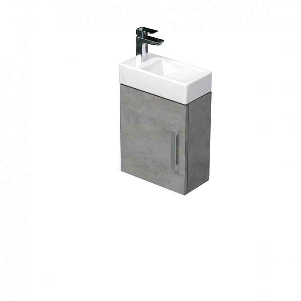 Koupelnová skříňka s umyvadlem SAT Cube Way 40x47,5x20 cm beton mat CUBE320401DBE