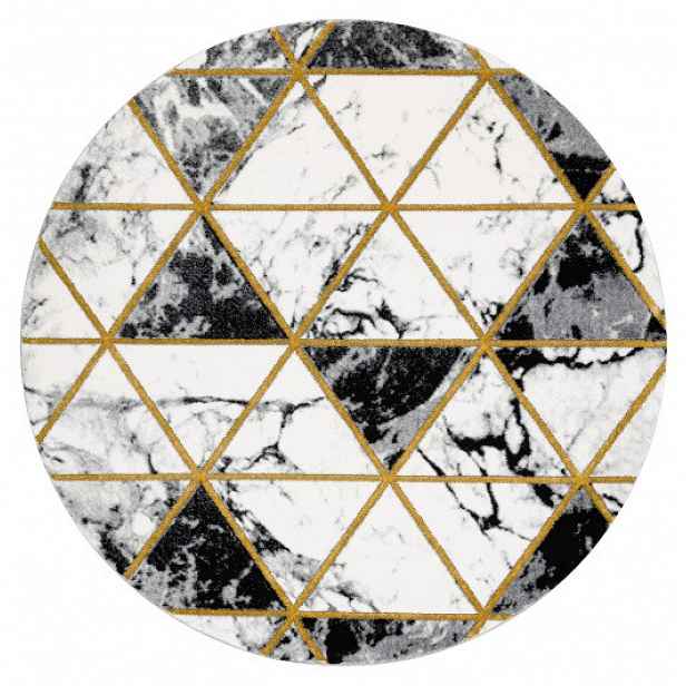Kusový koberec Emerald 1020 black and gold kruh, 160x160 (průměr) kruh, černobílá, ložnice, Dywany Łuszczów