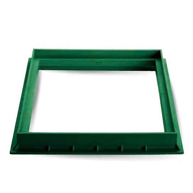 Mondial Rám z PP 400X400mm pro samostatné uložení kanalizačního poklopu nebo kanalizační mříže; zelený