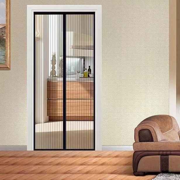 Moskytiéra na dveře černá silný magnet 85x195 Síť proti hmyzu
