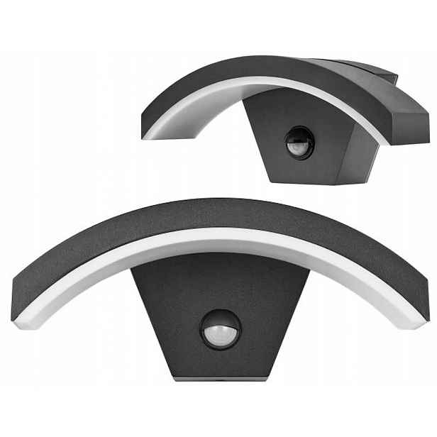 Pilea Led svítidlo 9W, zahradní svítidlo s Pir senzorem, 700lm, IP54, 4000K, černé