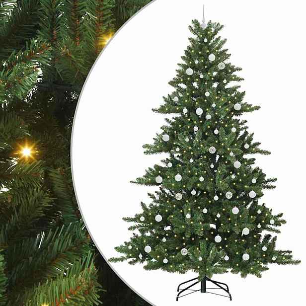 vidaXL Umělý Skládací Vánoční Strom Zelená 240 cm PVC a ocel