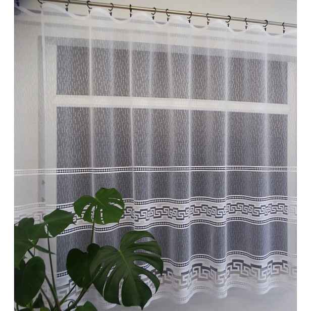 Mg Záclona žakár W9044 Bílá 300x160 cm Hotová S Páskou M