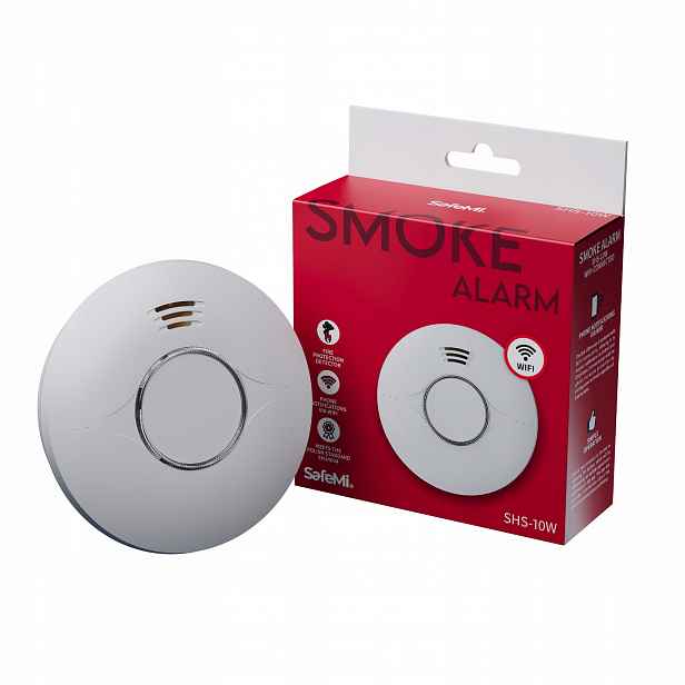 SHS-10W Detektor kouře baterie Wi-Fi životnost 10 let SafeMi