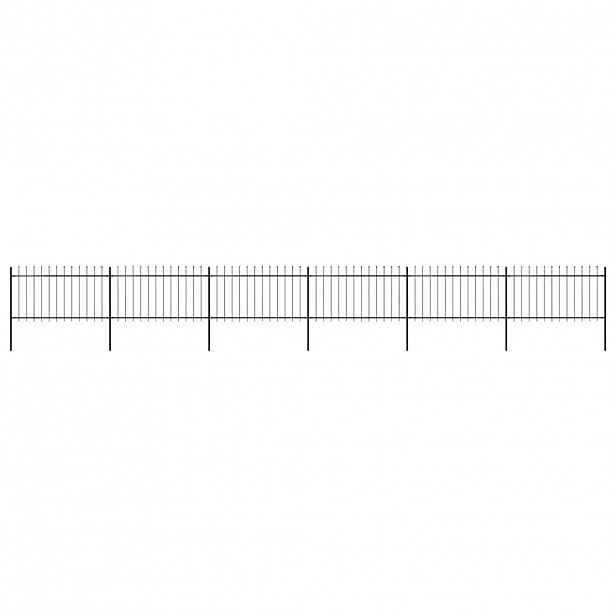 vidaXL Zahradní plot s kopím nahoře ocelový 1005 x 100 cm černý
