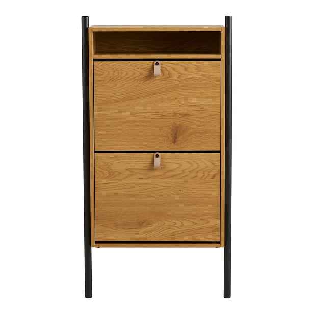 Výklopný botník v dekoru dubu v přírodní barvě 62x118x26 cm Barco – House Nordic