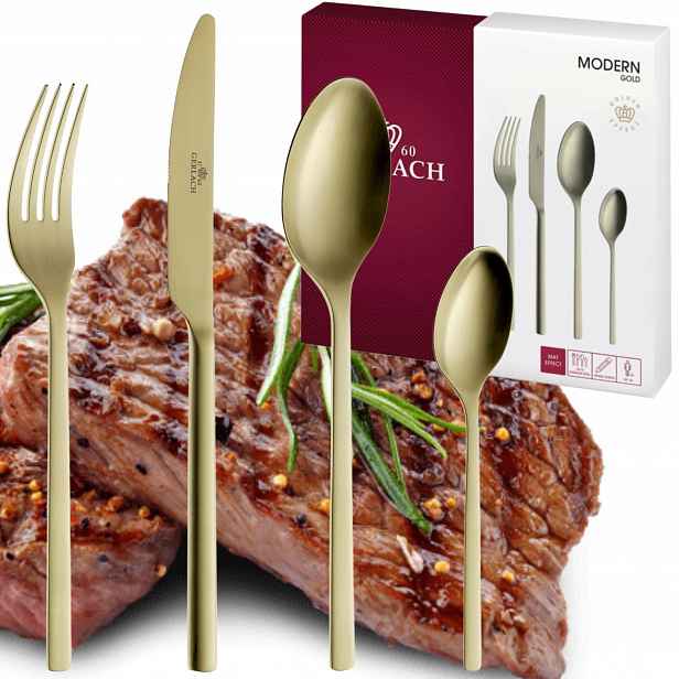 Gerlach Modern Gold Sada 24 Příborů 6 Osob Příbory Krabička Sada Lesklá
