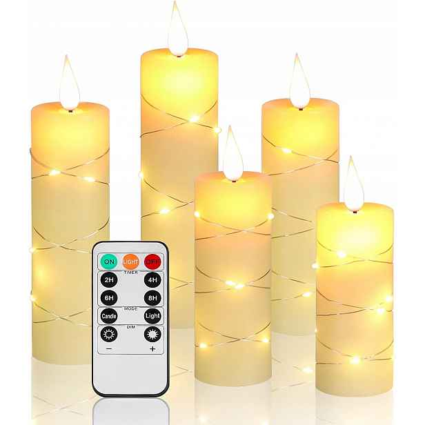 Led parafínová svíčka bez zápachu s dálkovým ovládáním (5 Kusů)