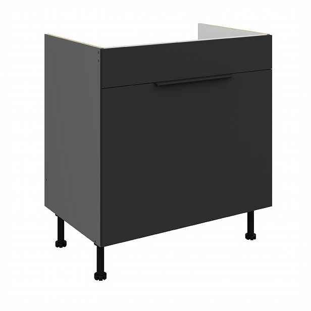 Spodní skříňka pod dřez Aria ANT 80 ZL 1S BB - Premium Box Barva korpusu: Antracit, Barva dvířek: BL - Black AFM