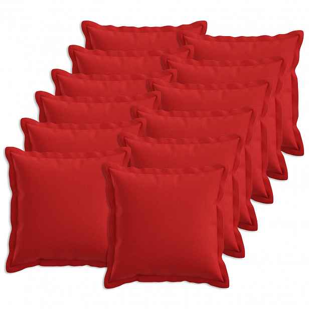 vidaXL Povlak na polštář 12 pcs HOUTEN Červená 45 x 45 cm Falešný len
