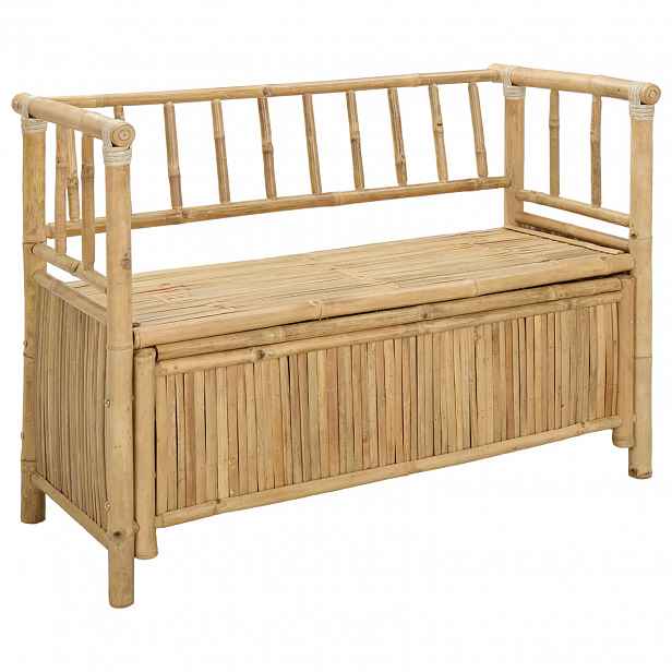 vidaXL Zahradní úložná lavice 110 x 47 x 80 cm Bambus Přírodní
