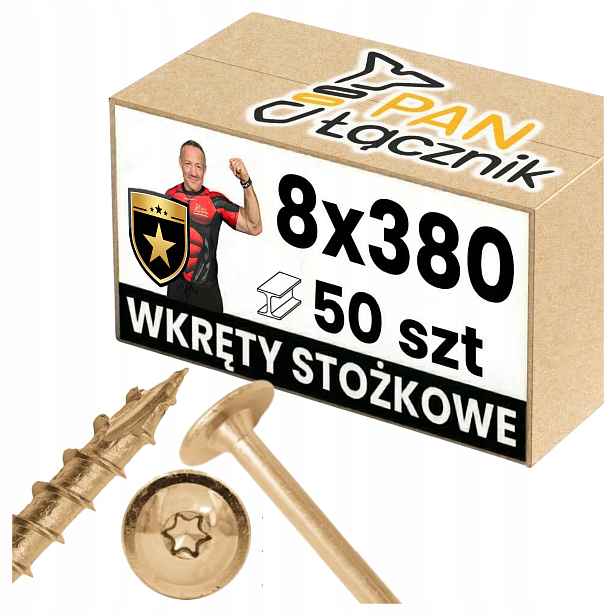 Tesařské Vruty Do Dřeva 8x380 Talířové Torx 50 Ks 08380 Pan Łącznik