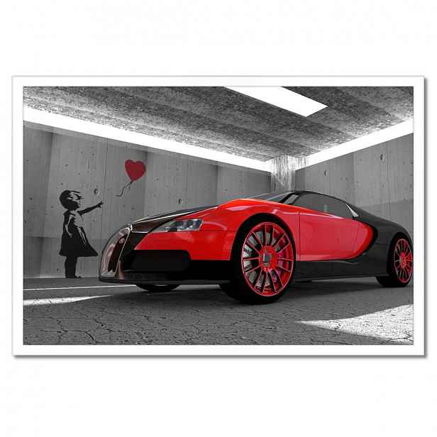 Plakáty v rámu 60x40 Červené Bugatti Veyron