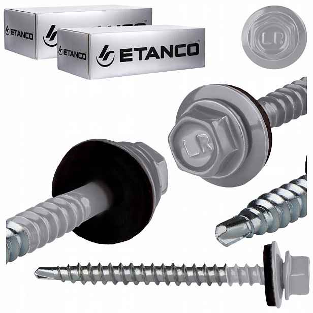 Farmářské vruty 4,8x60 mm Ral 9006 200 ks vrutů Etanco GTF2 Z14