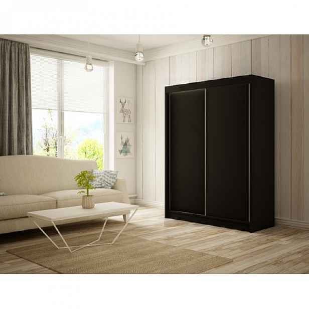 Kvalitní Šatní Skříň Bergo 250 cm Černý mat