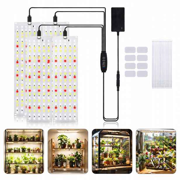 Led Lampa Full Spectrum 4x30 CM Pro Pěstování Rostlin – Podporuje Růst A Zdraví