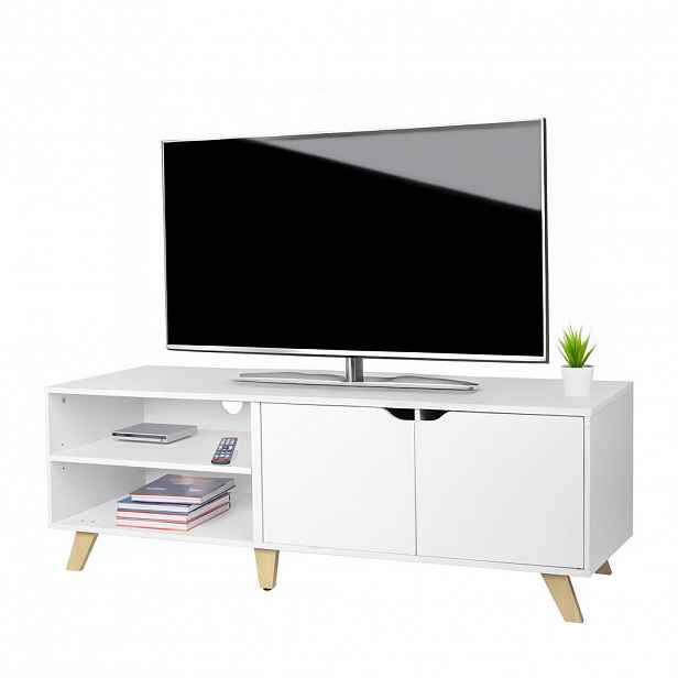 Relaxdays SKŘÍŇKA TV bílá 6 přihrádek