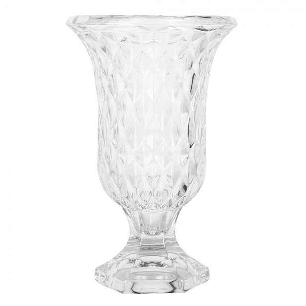 Transparentní skleněná váza s dekorem M - Ø 15*23 cm Clayre & Eef