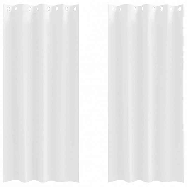 vidaXL Závěsy na zatemnění s kroužky 2 ks Úplně bílá 260 x 140 cm