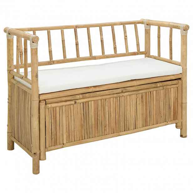 vidaXL Zahradní úložná lavice 110 x 47 x 80 cm Bambus Přírodní