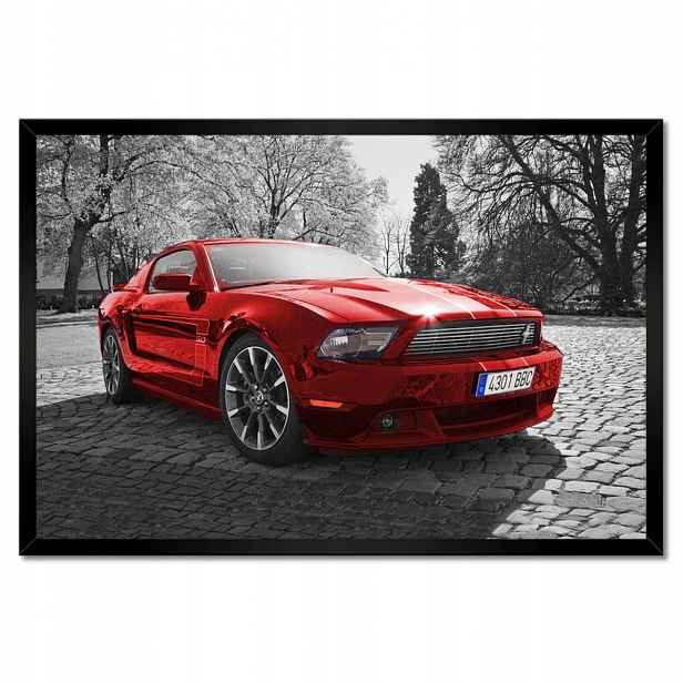 Plakáty v rámu 60x40 Červený Ford Mustang Usa