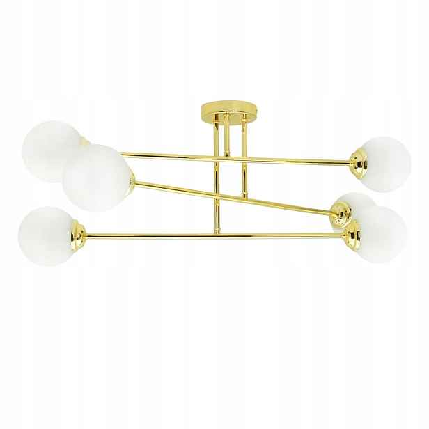 IdeaLED Stropní Svítidlo Zlatá 6xE27 Palle Metal a Sklo 80 cm