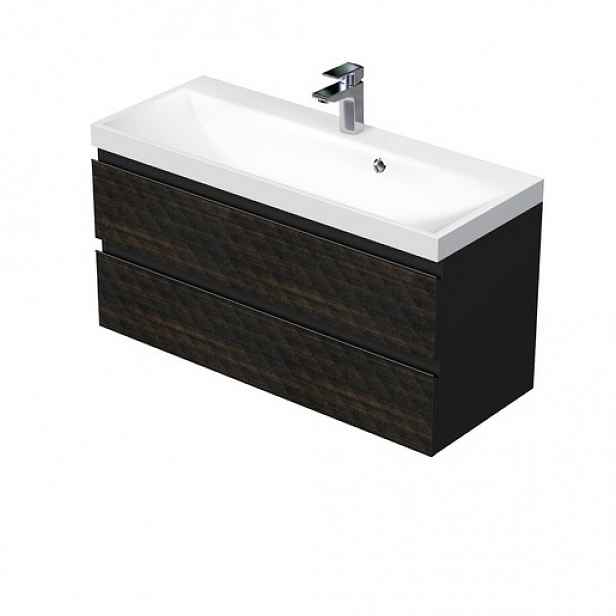 Koupelnová skříňka s umyvadlem SAT Cube Way 100x47,5x40 cm hnědá mat CUBE3D1002ZH