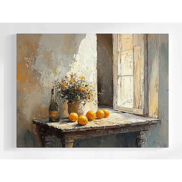 Plakát Architektura Jižní Okno Víno Pomeranče 100x75