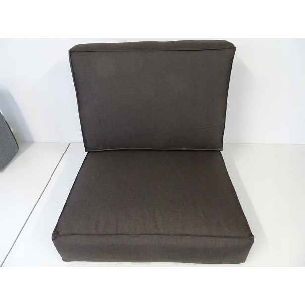 Polštáře na jednu Paletu křeslo 60 x 60 opěradlo 60 x 40 hnědá barva
